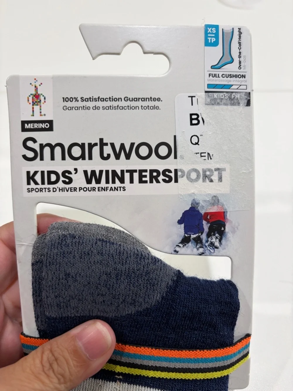 SmartWool Kids XS Wintersport Stripe Full Cushion Ski Socks Navy Blue Red NWT